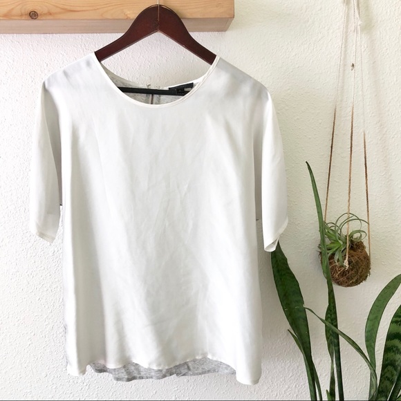 J Crew white/grey top - Picture 3 of 10